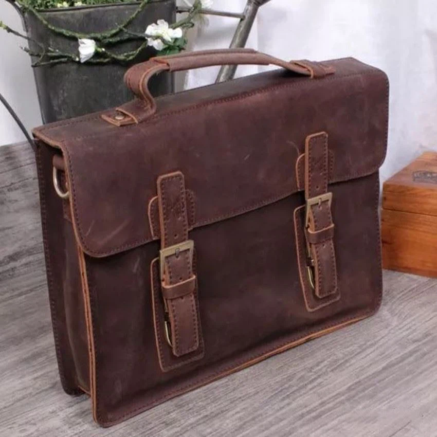 Leather messenger bags for man