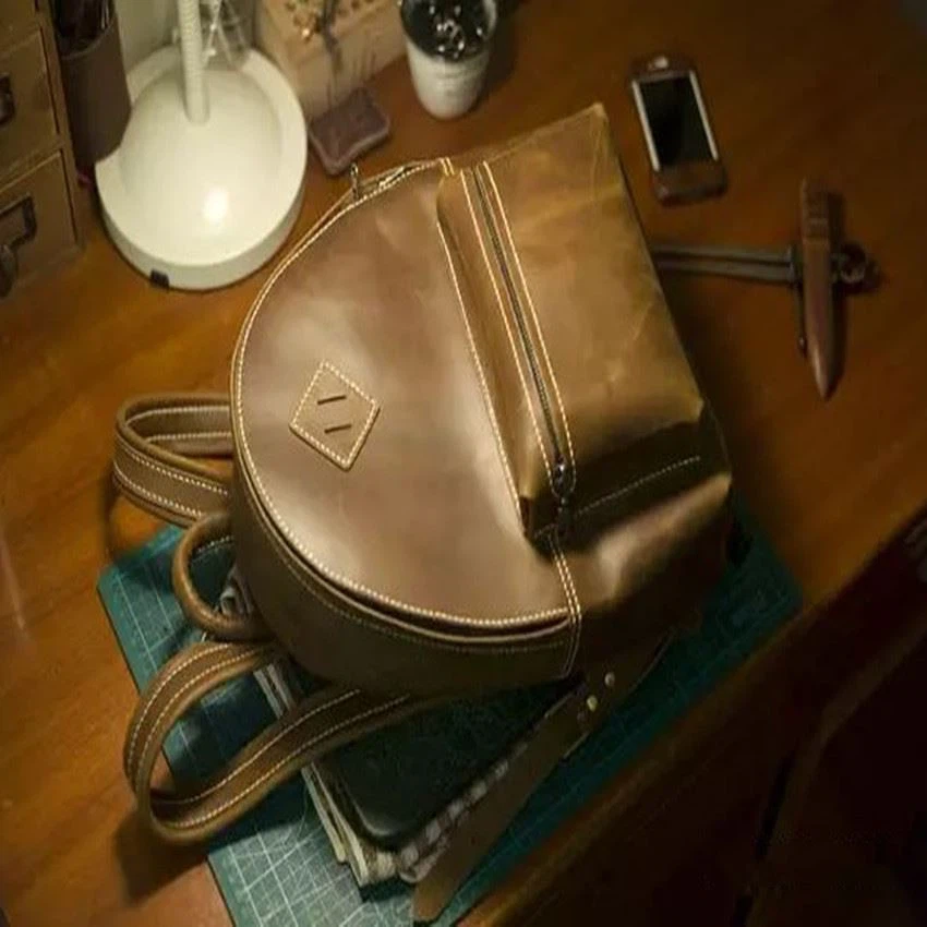 Leather backpack