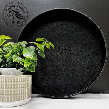 Genuine Leather Circular Tray